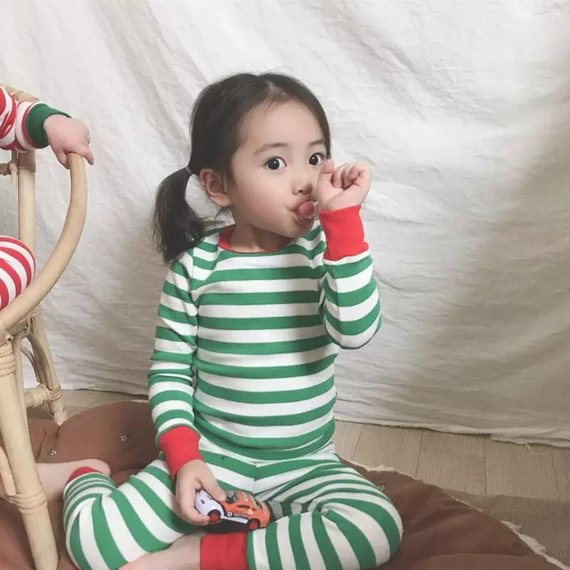 Brody Jane - Korean Children Fashion - #minifashionista - Christmas Stripes Set Easywear - 3