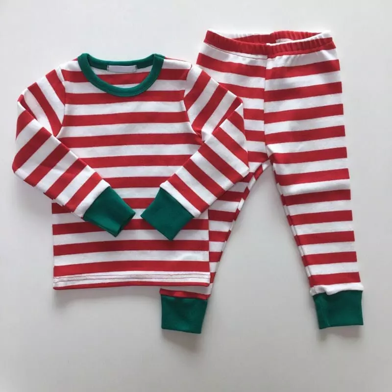 Brody Jane - Korean Children Fashion - #stylishchildhood - Christmas Stripes Set Easywear - 7