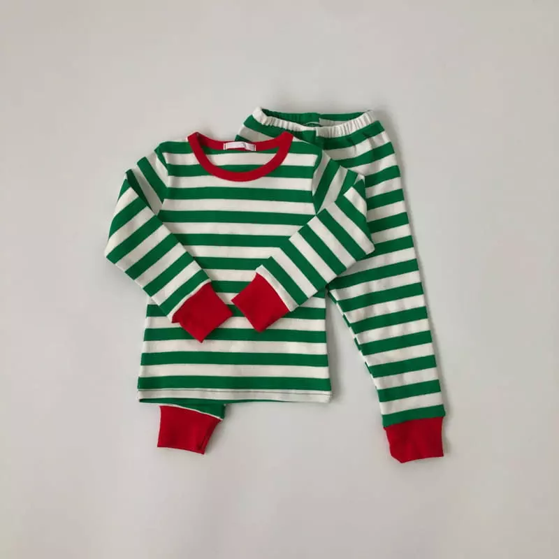 Brody Jane - Korean Children Fashion - #toddlerclothing - Christmas Stripes Set Easywear - 6