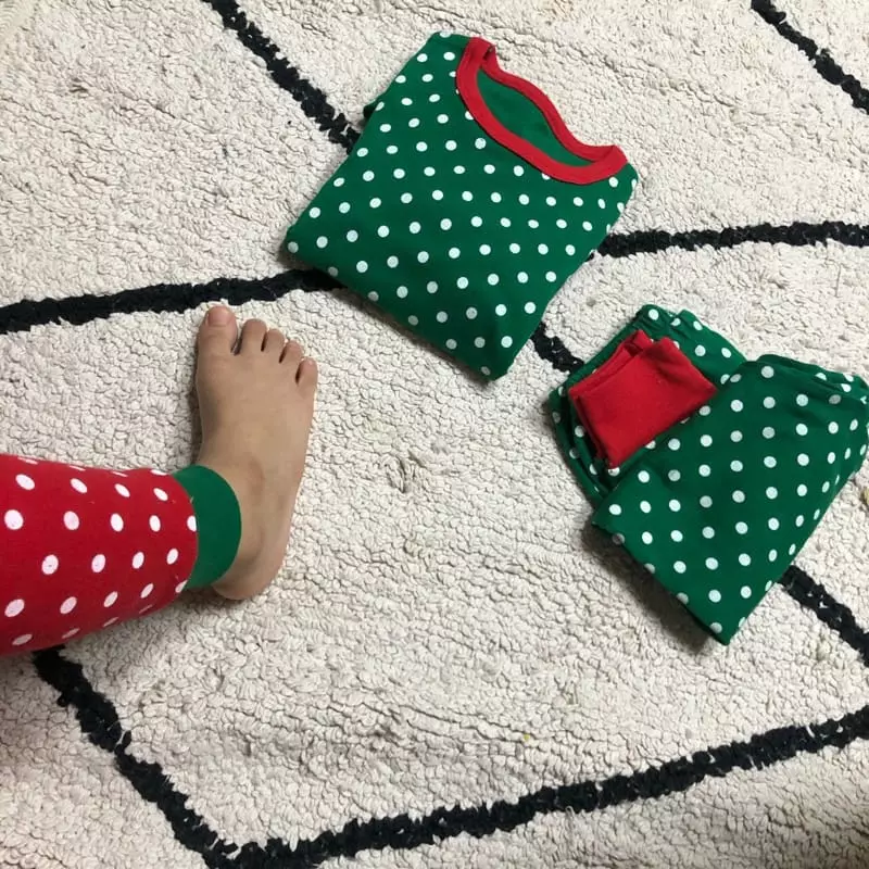 Brody Jane - Korean Children Fashion - #toddlerclothing - Christmas Dot Set Easywear - 5