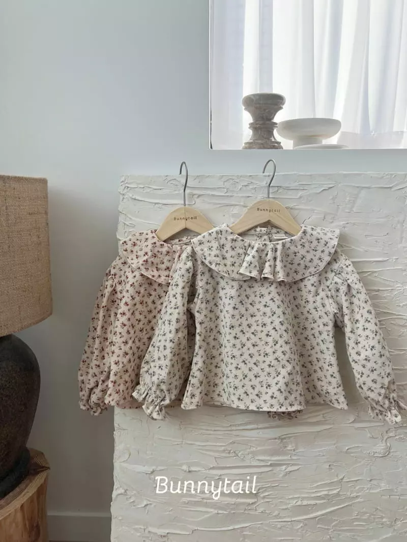 Bunnytail - Korean Children Fashion - #littlefashionista - Flower Rib Blouse