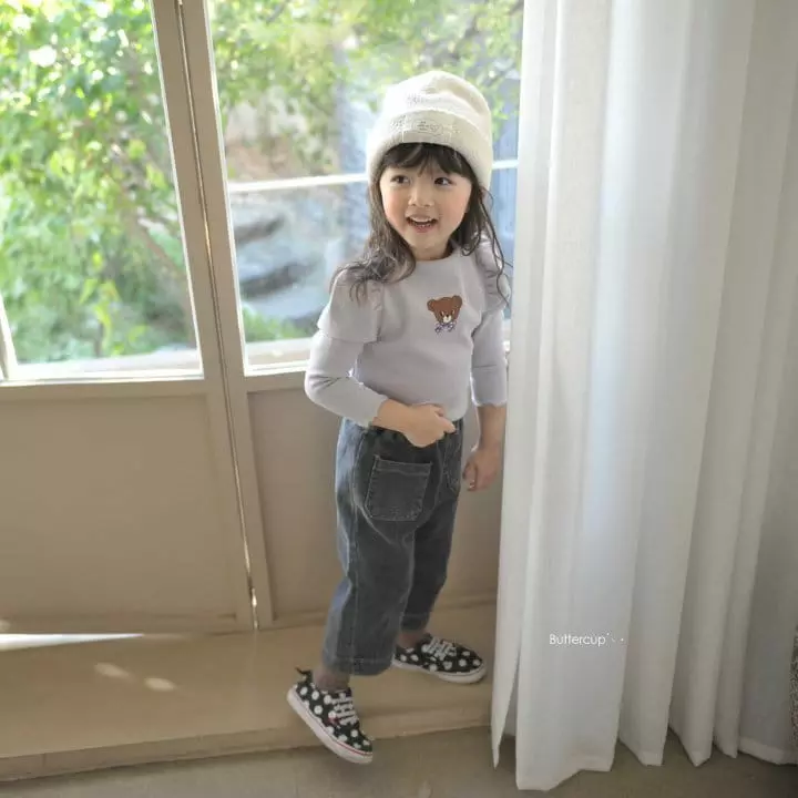 Buttercup - Korean Children Fashion - #kidsshorts - Ribbon Bear Tee - 5