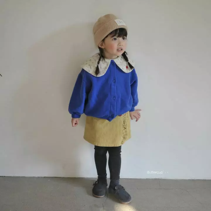 Buttercup - Korean Children Fashion - #kidzfashiontrend - Button Rib Frill Skirt Leggings