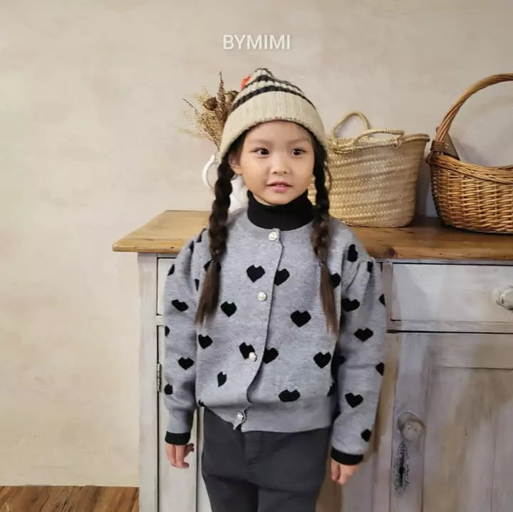Bymimi - Korean Children Fashion - #childofig - Heart Knit Cardigan - 5
