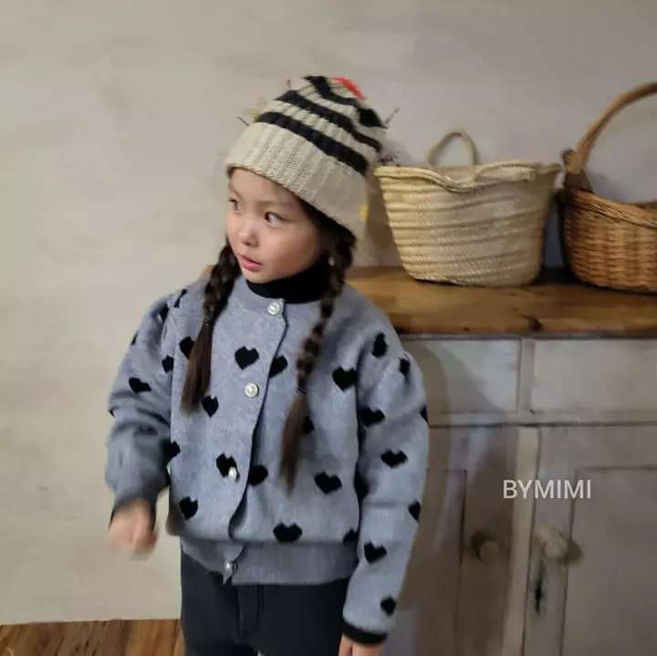 Bymimi - Korean Children Fashion - #childofig - Heart Knit Cardigan - 6