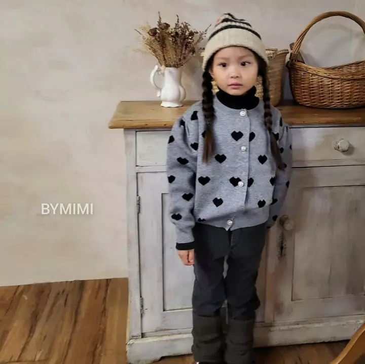 Bymimi - Korean Children Fashion - #littlefashionista - Heart Knit Cardigan