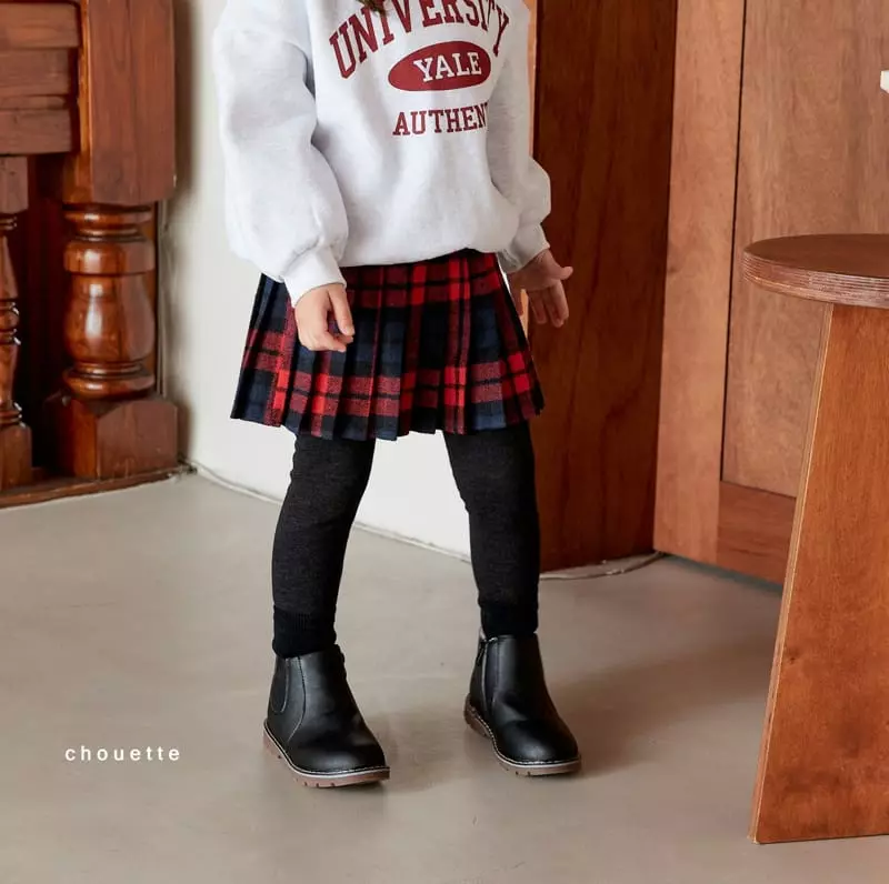 Chouette - Korean Children Fashion - #designkidswear - Fleece Check Leggings - 2