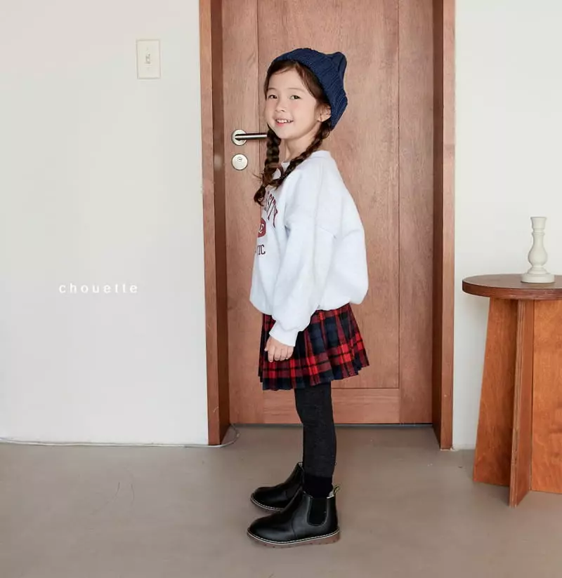 Chouette - Korean Children Fashion - #kidsshorts - Fleece Check Leggings - 5