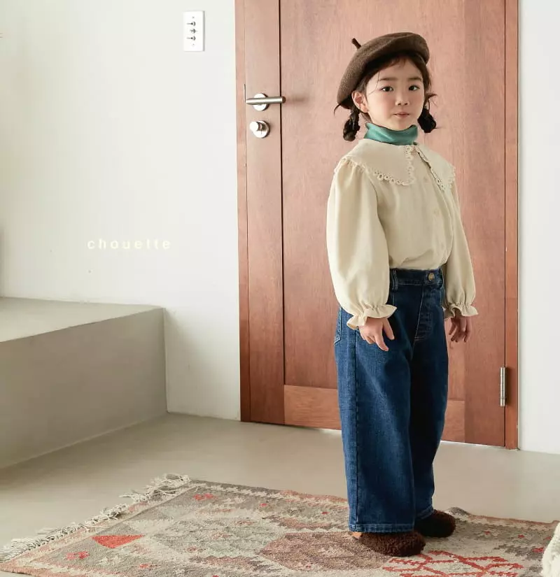 Chouette - Korean Children Fashion - #kidsshorts - Lace Fleece Blouse - 10