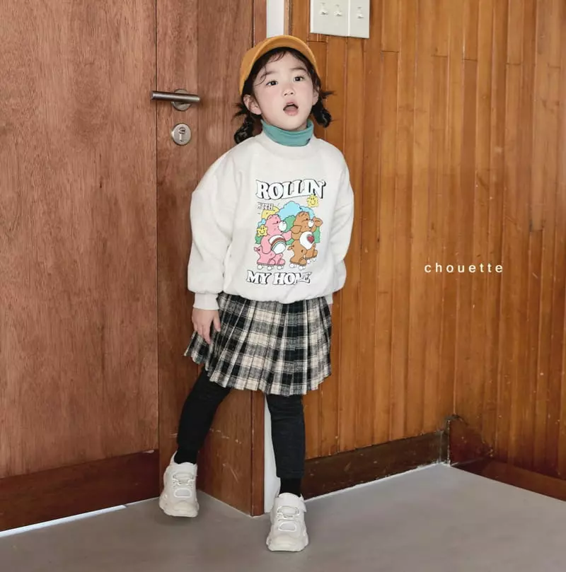Chouette - Korean Children Fashion - #prettylittlegirls - Fleece Check Leggings - 12