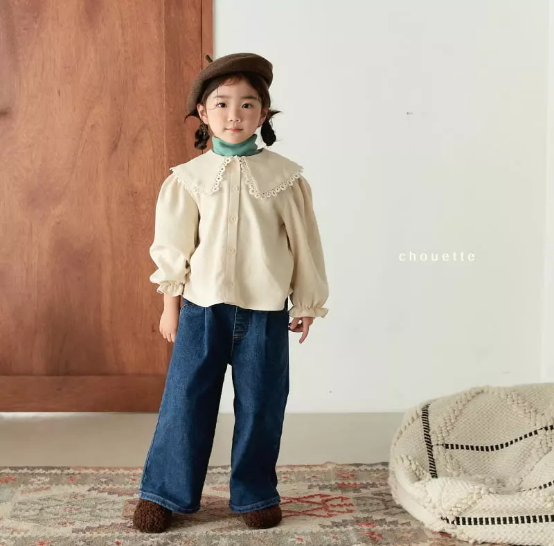 Chouette - Korean Children Fashion - #todddlerfashion - Lace Fleece Blouse - 2