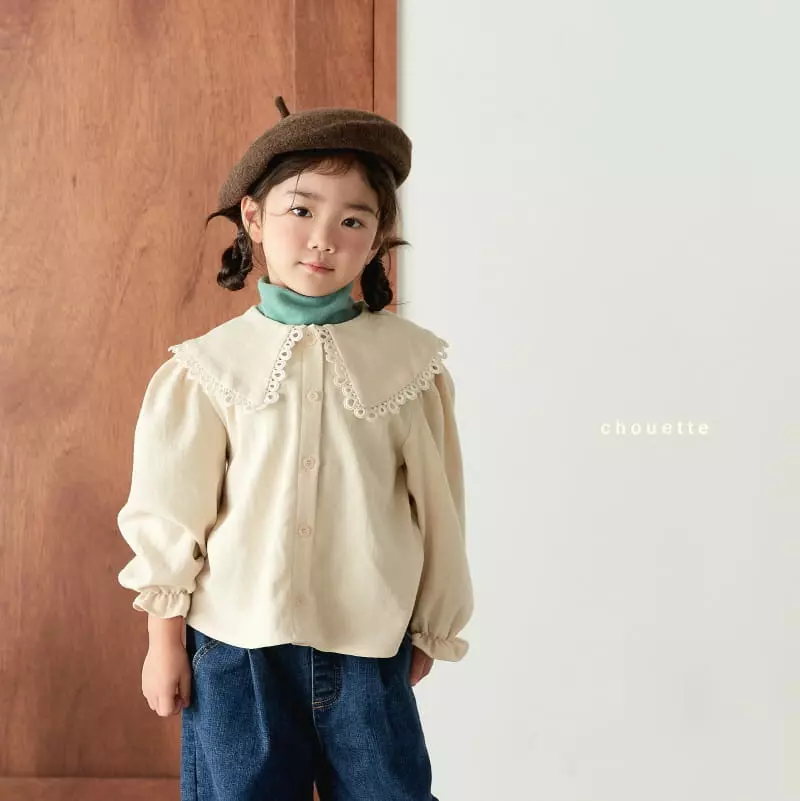 Chouette - Korean Children Fashion - #toddlerclothing - Lace Fleece Blouse - 3