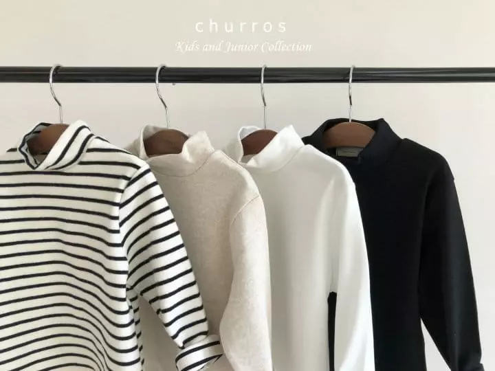 Churros - Korean Children Fashion - #childofig - Daily Half Turtleneck Tee - 11