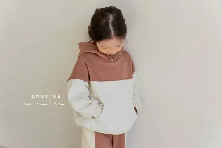 Churros - Korean Children Fashion - #childrensboutique - Color Fleece Hoody - 4