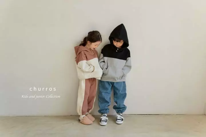 Churros - Korean Children Fashion - #fashionkids - Color Fleece Hoody - 6