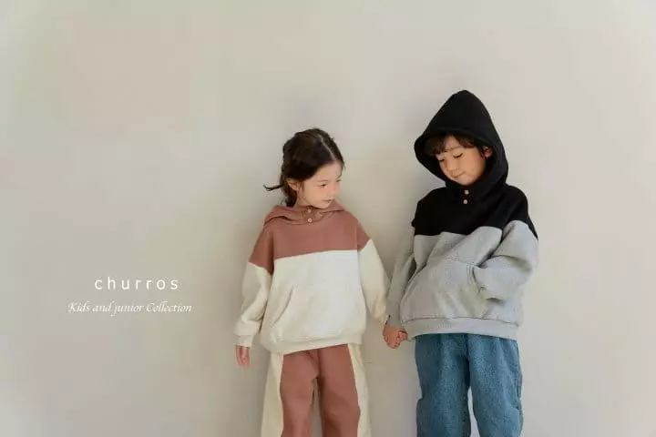 Churros - Korean Children Fashion - #kidsshorts - Color Fleece Hoody - 7