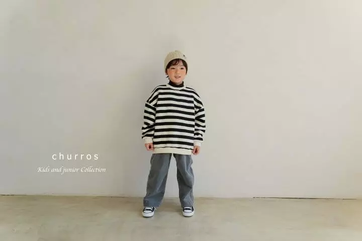 Churros - Korean Children Fashion - #magicofchildhood - Fleece Stripes Sweatshirt - 10