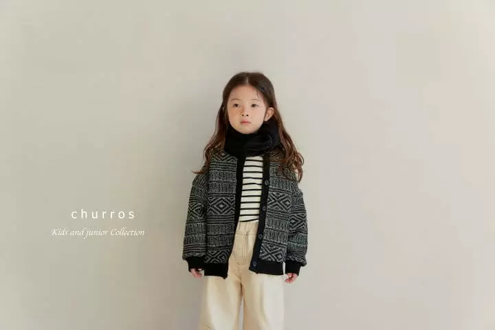Churros - Korean Children Fashion - #magicofchildhood - Jacquard Cardigan