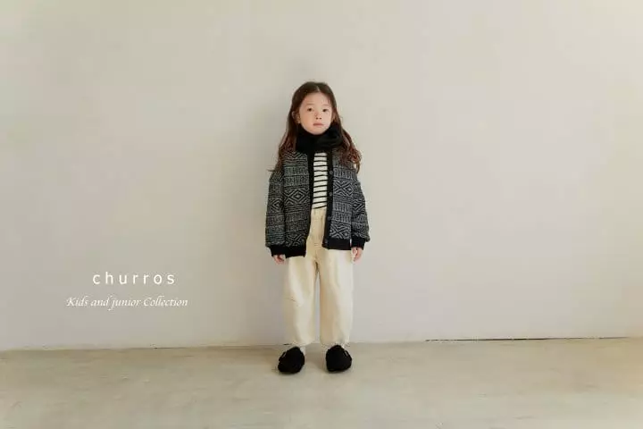 Churros - Korean Children Fashion - #minifashionista - Jacquard Cardigan - 2