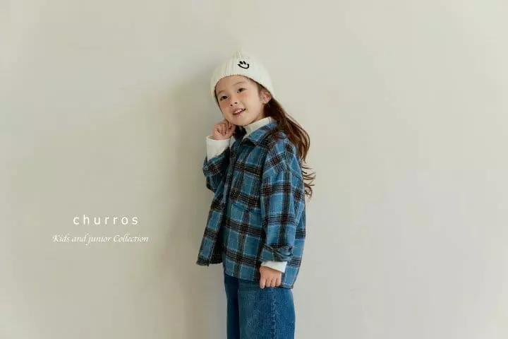 Churros - Korean Children Fashion - #prettylittlegirls - Mio Check Shirt - 9