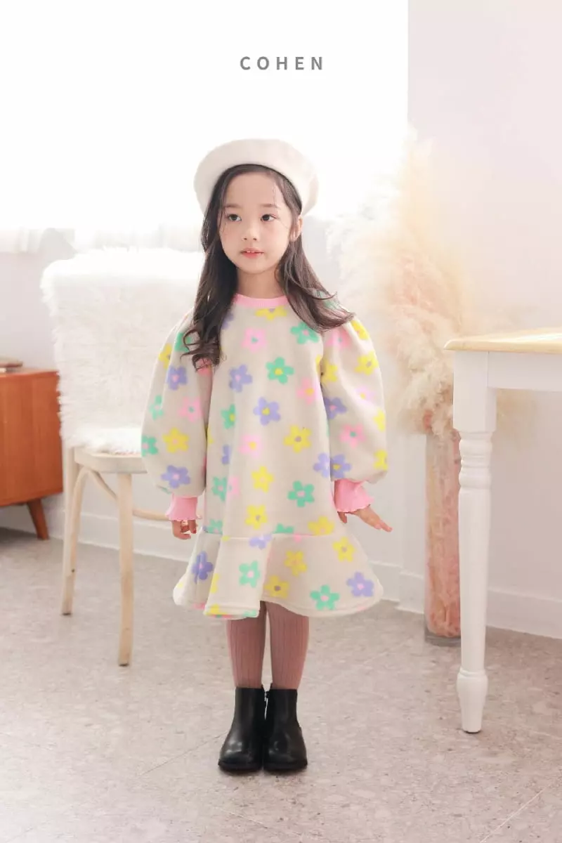 Cohen - Korean Children Fashion - #childofig - Poly Flower One-piece - 2