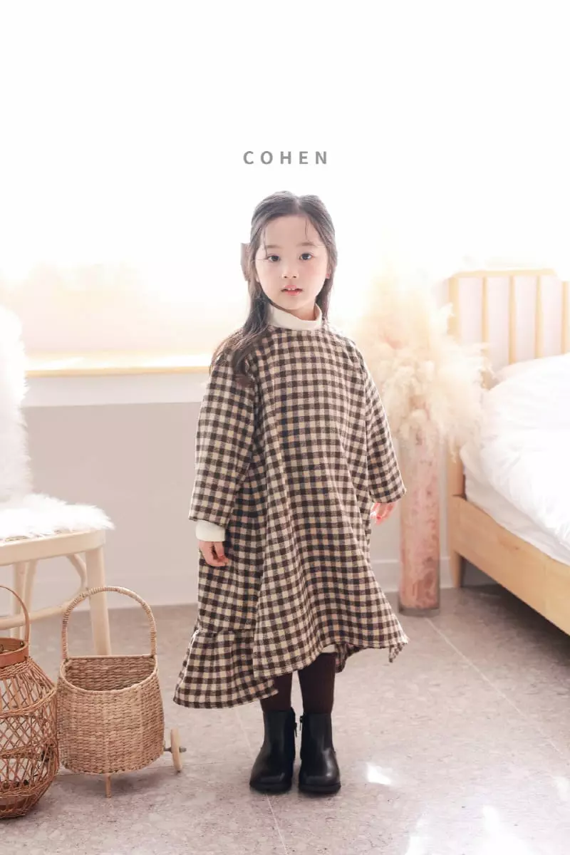 Cohen - Korean Children Fashion - #childofig - Unbal Check One-piece