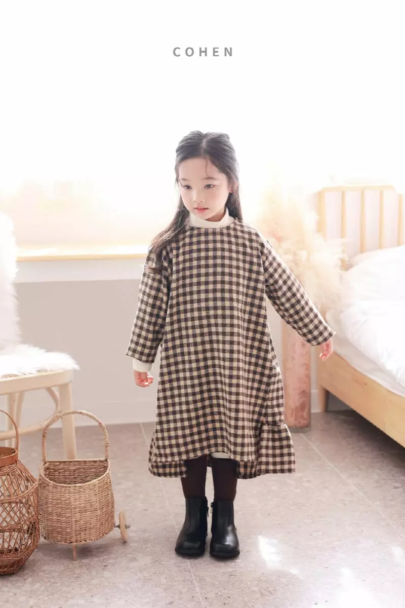 Cohen - Korean Children Fashion - #childrensboutique - Unbal Check One-piece - 3