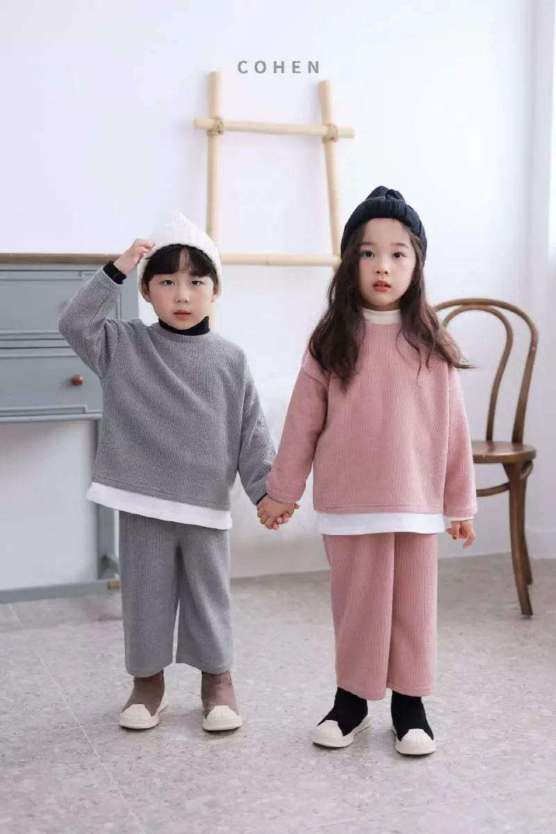 Cohen - Korean Children Fashion - #discoveringself - Fleece Knit Top Bottom Set - 9