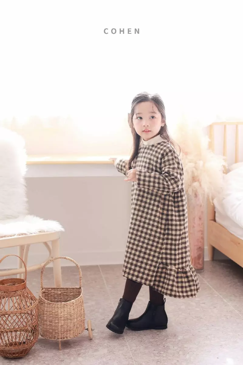 Cohen - Korean Children Fashion - #discoveringself - Unbal Check One-piece - 5