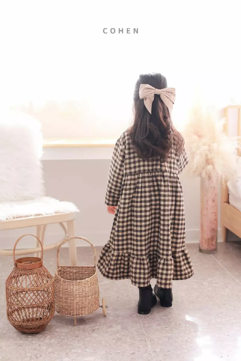 Cohen - Korean Children Fashion - #fashionkids - Unbal Check One-piece - 6