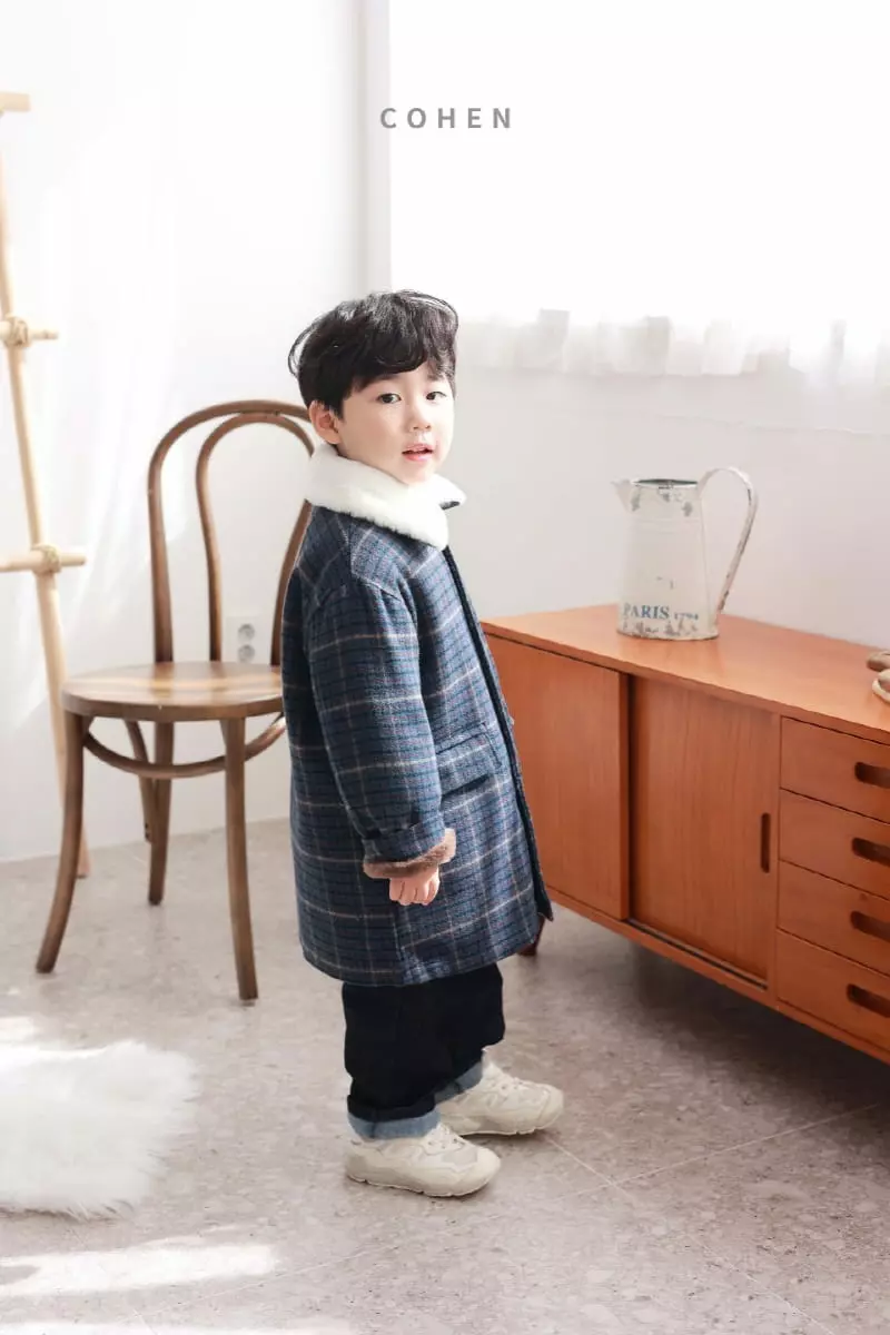 Cohen - Korean Children Fashion - #kidsshorts - Check Coat - 2