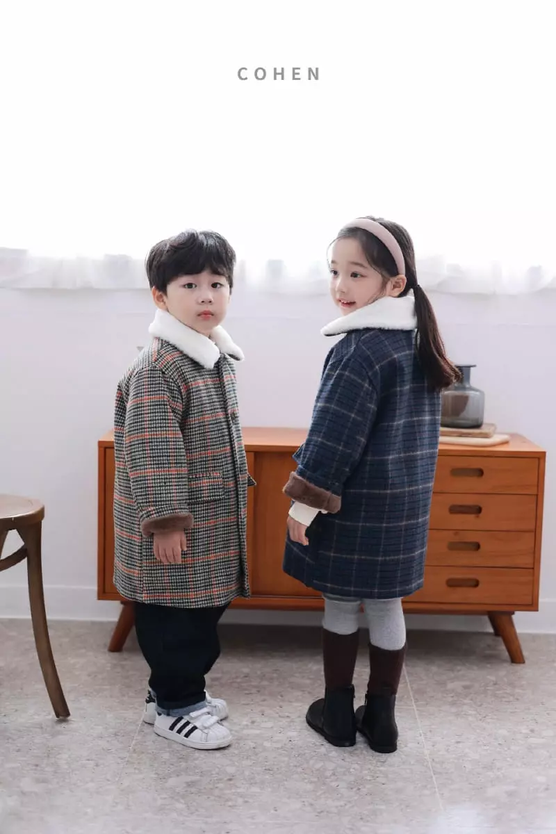 Cohen - Korean Children Fashion - #kidsstore - Check Coat - 4