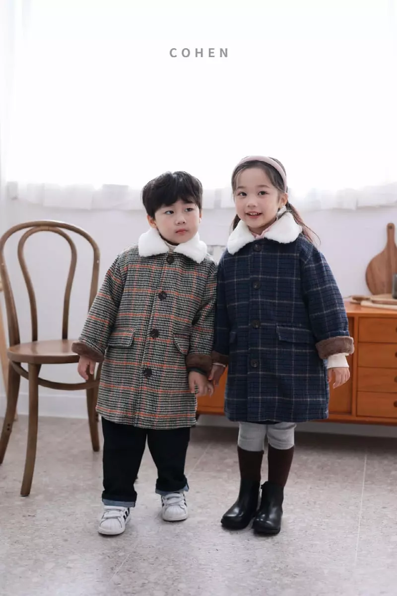Cohen - Korean Children Fashion - #magicofchildhood - Check Coat - 7