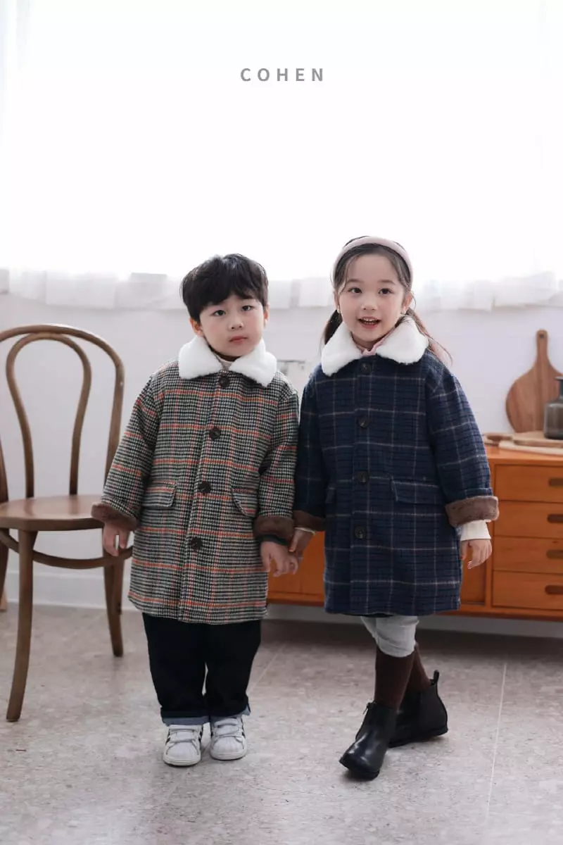 Cohen - Korean Children Fashion - #minifashionista - Check Coat - 8