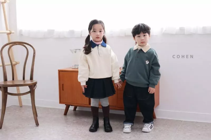 Cohen - Korean Children Fashion - #prettylittlegirls - Denim Span Skirt Pants - 2