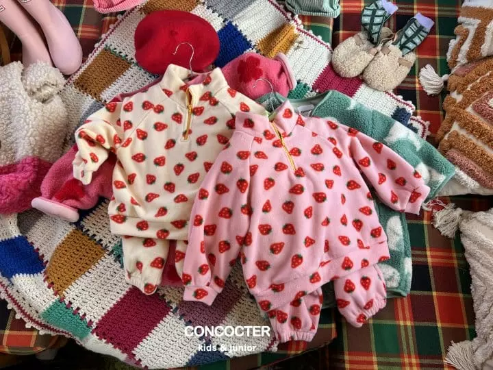 Concocter - Korean Children Fashion - #childofig - Strawberry Top Bottom Set - 2