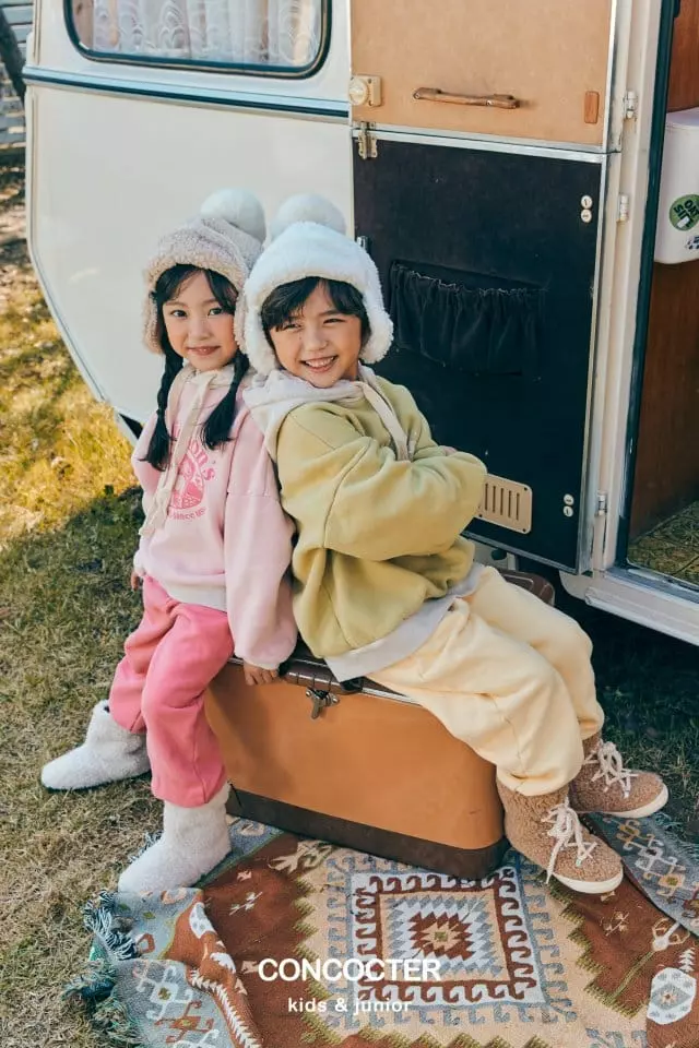 Concocter - Korean Children Fashion - #designkidswear - Lamp Hoody Fleece Top Bottom Set - 2