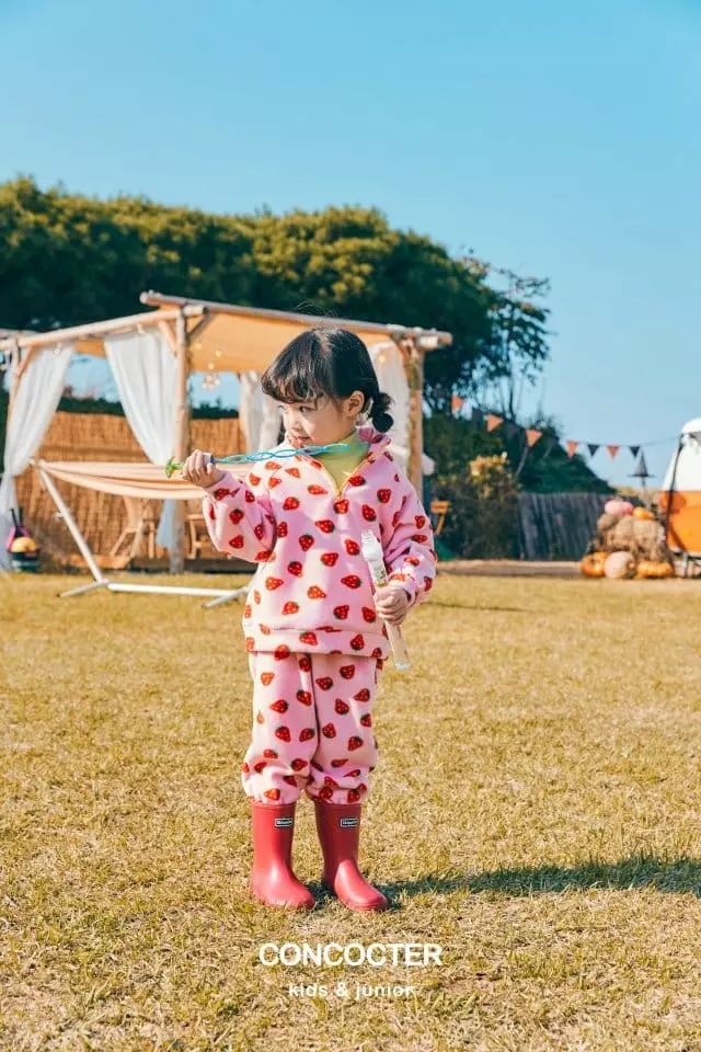 Concocter - Korean Children Fashion - #discoveringself - Strawberry Top Bottom Set - 5