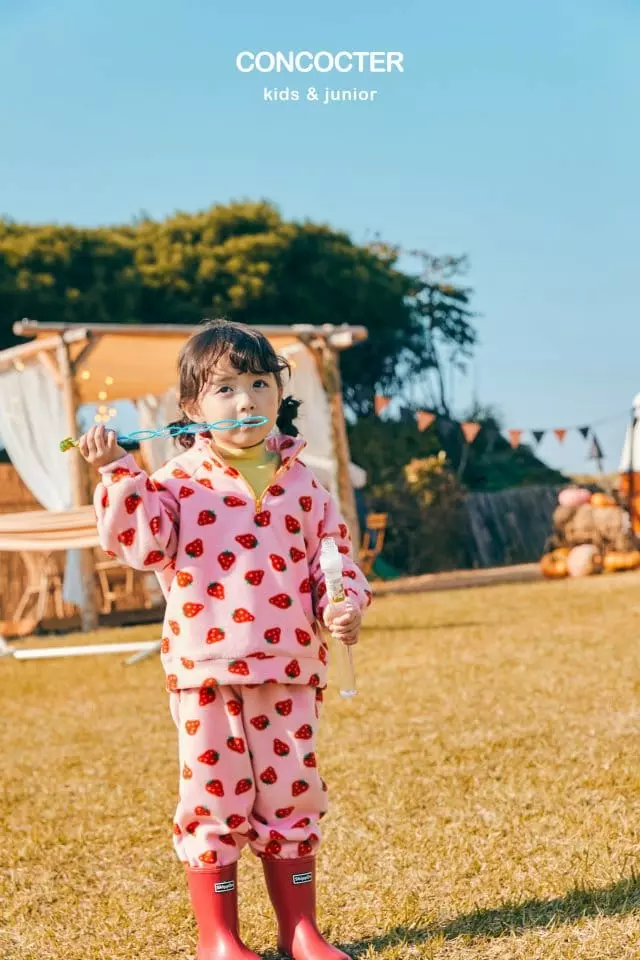 Concocter - Korean Children Fashion - #fashionkids - Strawberry Top Bottom Set - 6