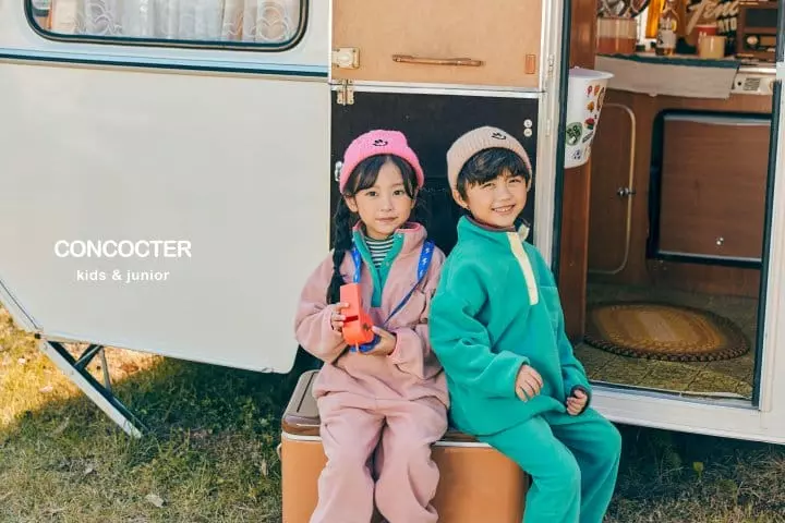 Concocter - Korean Children Fashion - #kidsstore - Pretty Fleece Top Bottom Set - 3