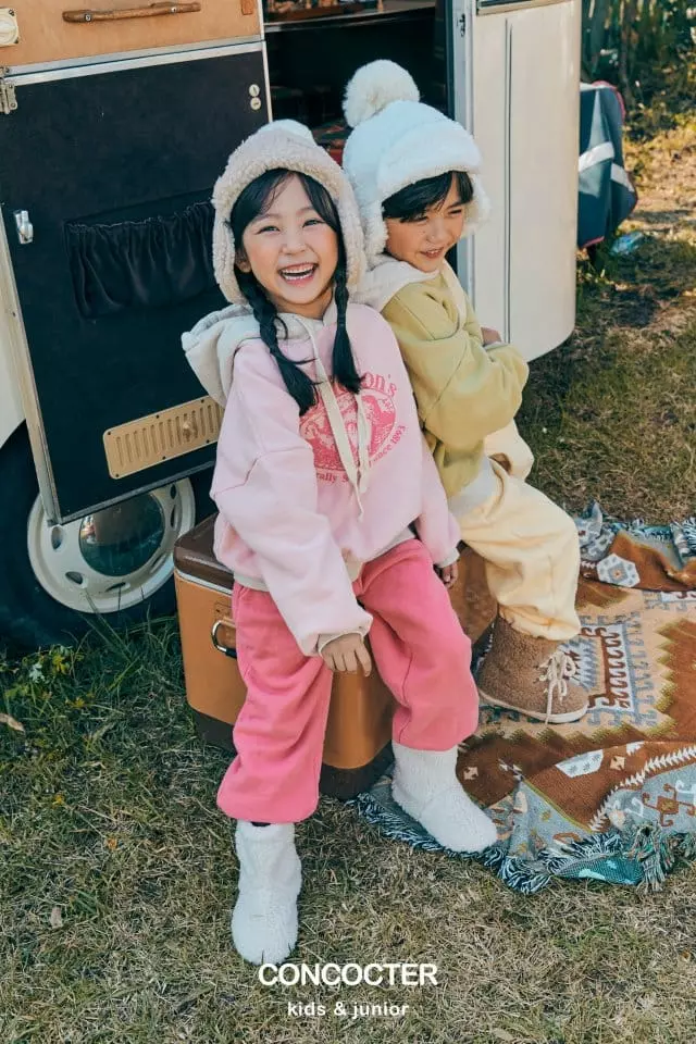 Concocter - Korean Children Fashion - #kidsstore - Lamp Hoody Fleece Top Bottom Set - 6