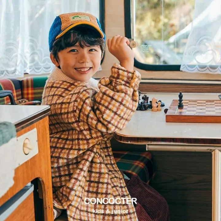 Concocter - Korean Children Fashion - #kidzfashiontrend - Brownie Check Padding Shirt