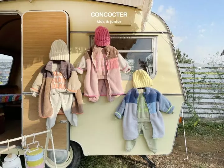 Concocter - Korean Children Fashion - #littlefashionista - Bla Fleece Top Bottom Set - 2