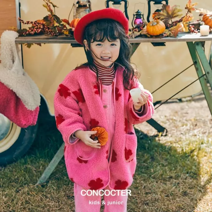 Concocter - Korean Children Fashion - #littlefashionista - Clover Dumble Round Long Coat - 4