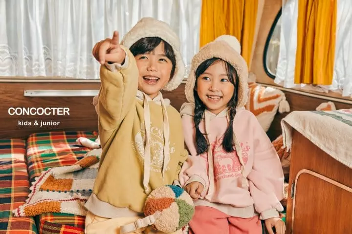 Concocter - Korean Children Fashion - #minifashionista - Lamp Hoody Fleece Top Bottom Set - 11