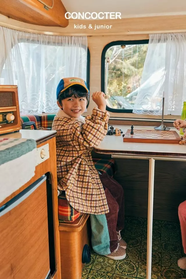 Concocter - Korean Children Fashion - #minifashionista - Brownie Check Padding Shirt - 5