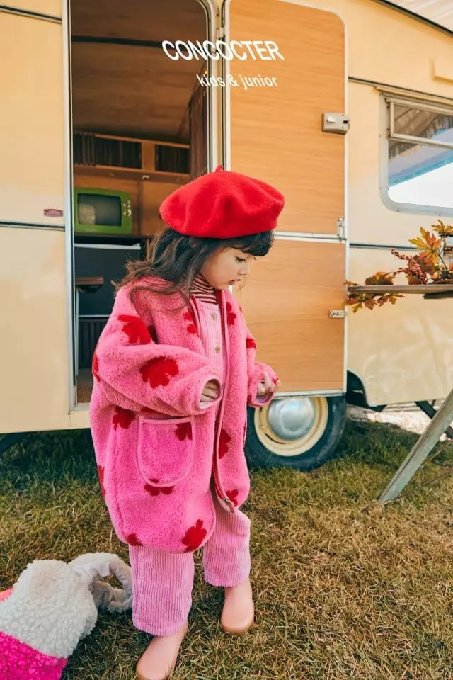 Concocter - Korean Children Fashion - #minifashionista - Clover Dumble Round Long Coat - 5