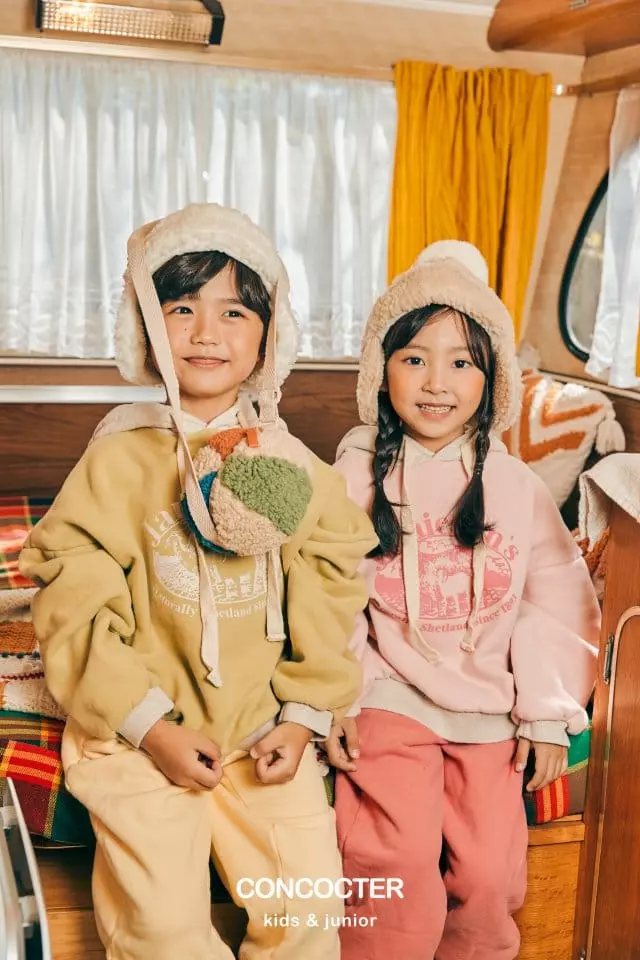 Concocter - Korean Children Fashion - #prettylittlegirls - Lamp Hoody Fleece Top Bottom Set - 12