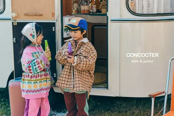 Concocter - Korean Children Fashion - #todddlerfashion - Brownie Check Padding Shirt - 7