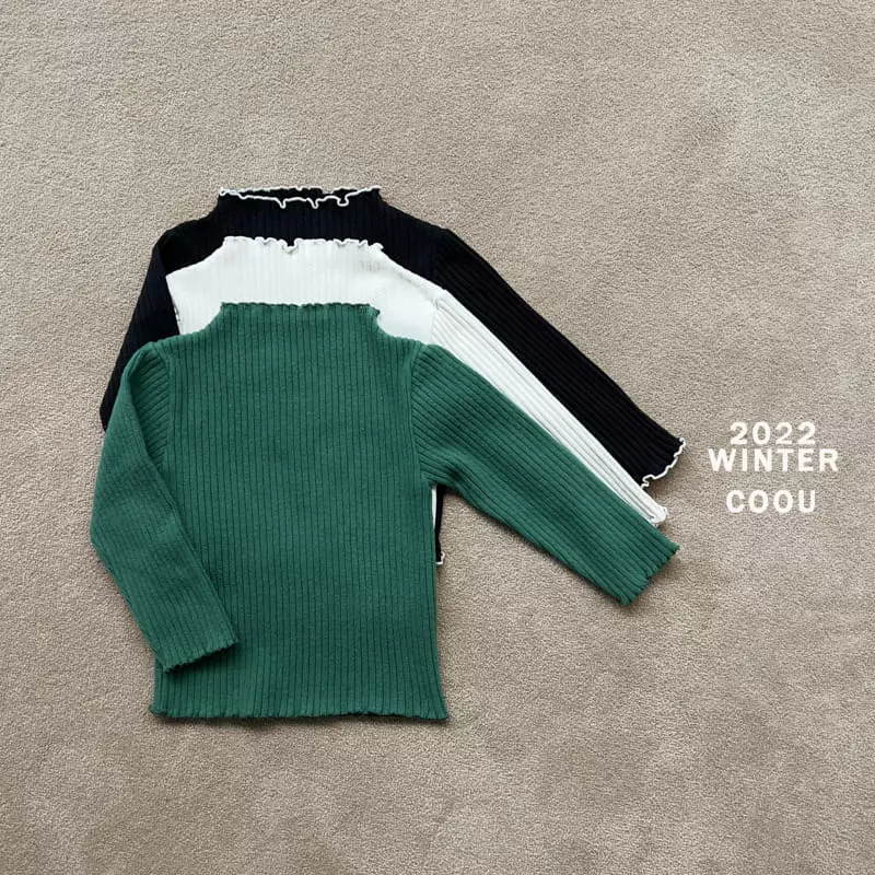 Coou - Korean Children Fashion - #fashionkids - Wave Half Turtleneck  - 2